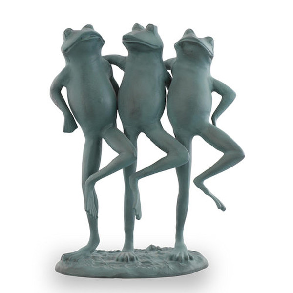 Dancing Frog Trio Garden Statue Whimsical Statuary Whimsy Aluminum